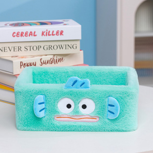 Japanese-Style Cute Ugly Fish Plush Storage Box Desktop Skincare Organizer Storage Basket Snack Miscellaneous Storage Box