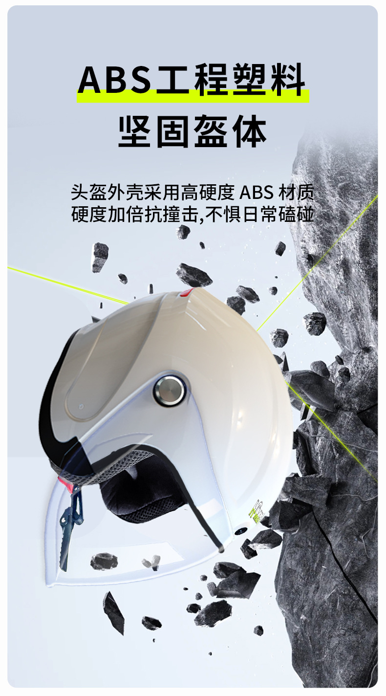 Helmet motorcycle electric vehicle riding with dash cam Bluetooth fan 3C certified 3/4 smart helmet