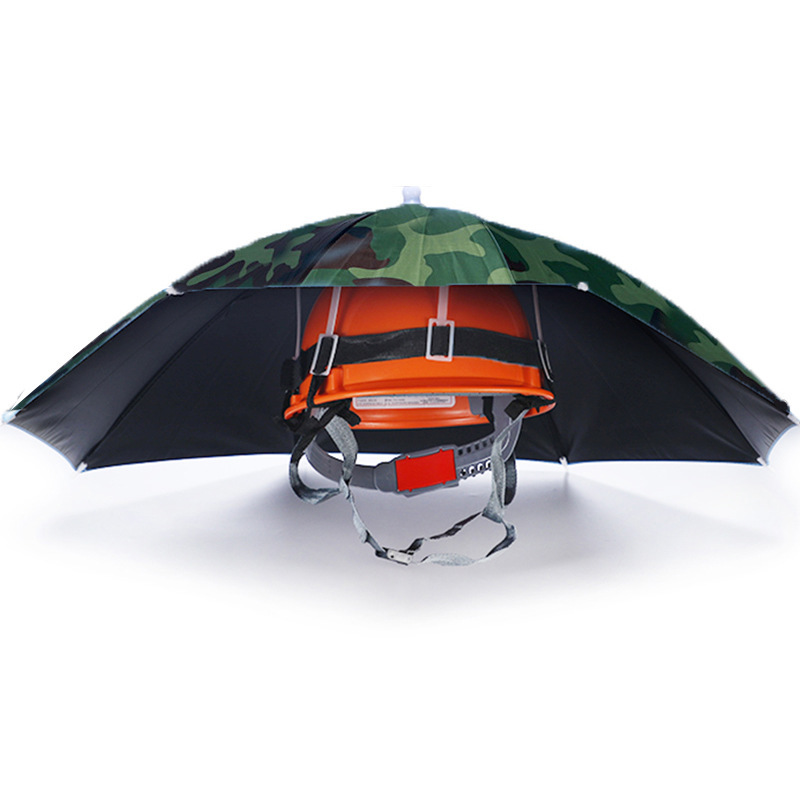 可以套在安全帽上的伞防晒防雨工地施工干活遮阳帽帘男大帽檐夏季