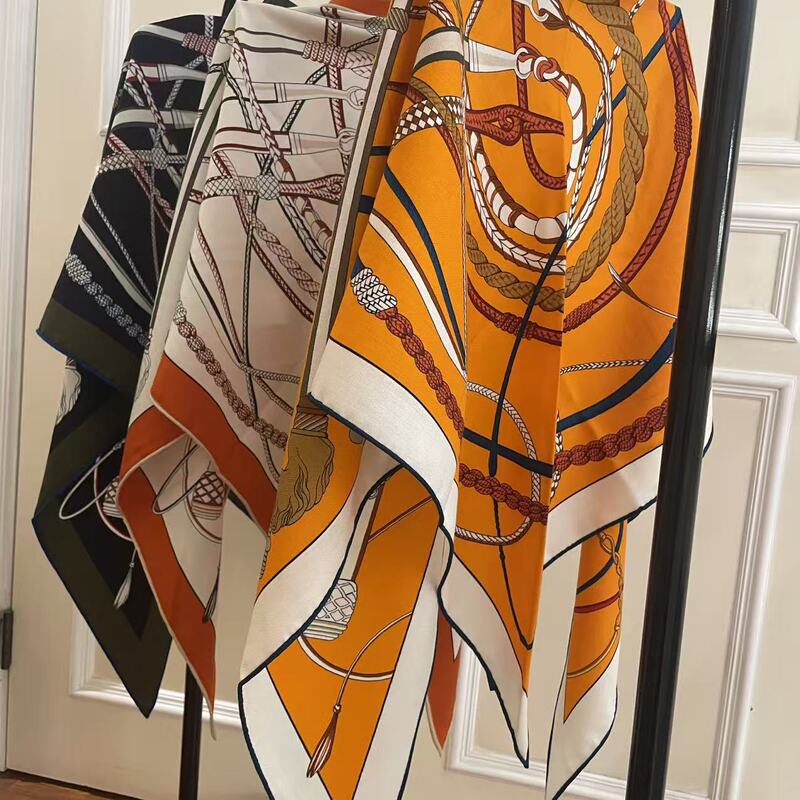 2026 model hunting whip and cane double-sided printed silk cashmere wool large triangle scarf shawl silk scarf 2026 model hunting whip and cane double-sided printed silk cashmere wool large triangle scarf shawl silk scarf