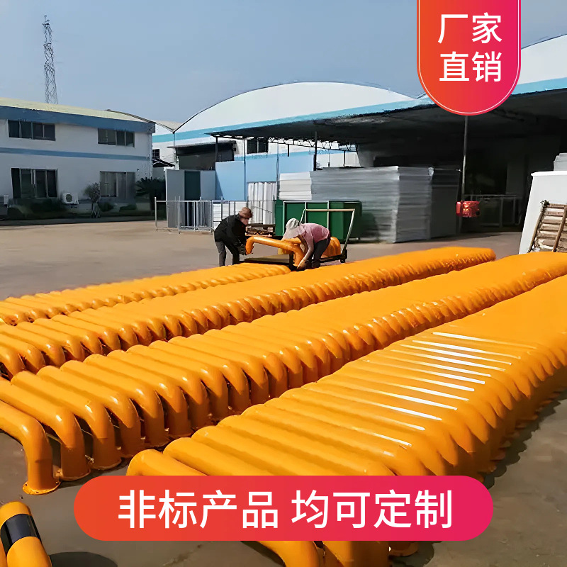 源头厂家定制生产黄色喷塑防撞护栏螺丝固定安装方便停车场阻车器
