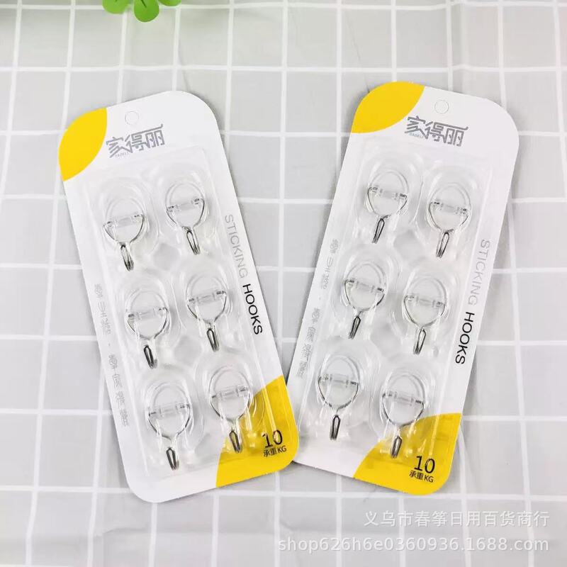 Jiadeli シームレス粘着フック 345 透明粘着フック 6 パック家庭用壁掛け釘不要パンチング強力な楕円形フック|undefined