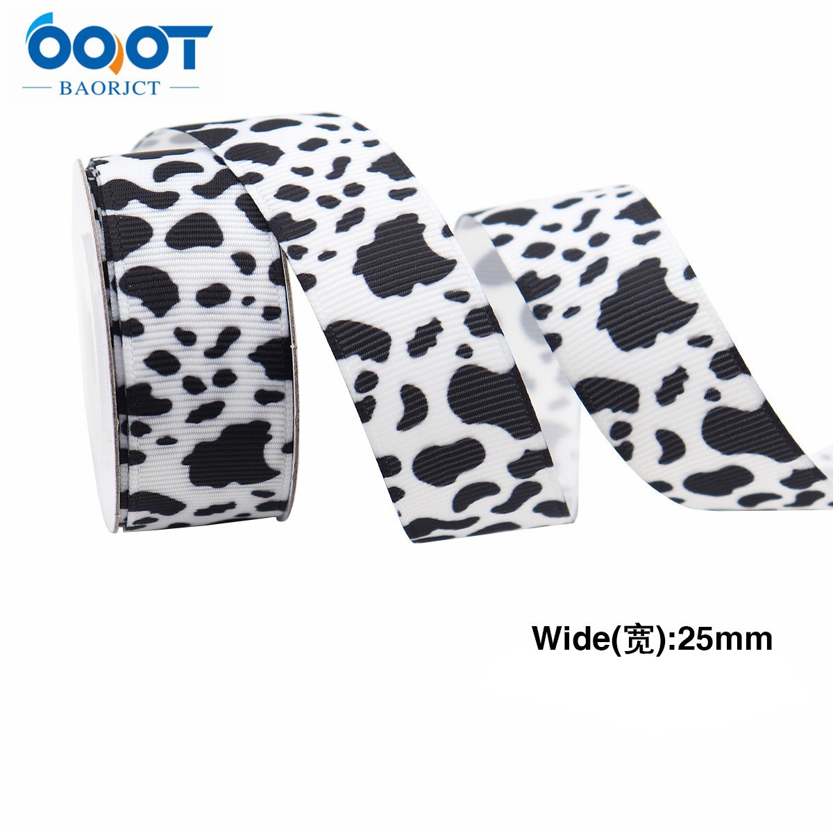 Cinta con patrón de leche cinta acanalada de transferencia de calor corona hecha a mano caja de regalo embalaje decoración de fiesta de granja cinta