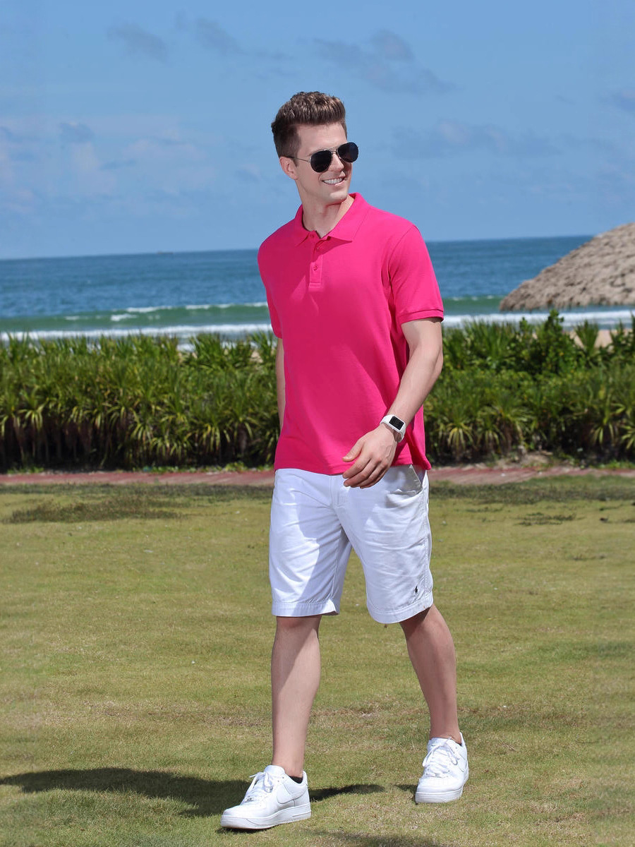 200g32 polo camiseta de manga corta hombre y mujer con solapa suelta camiseta de negocios casual fabricante transpirable