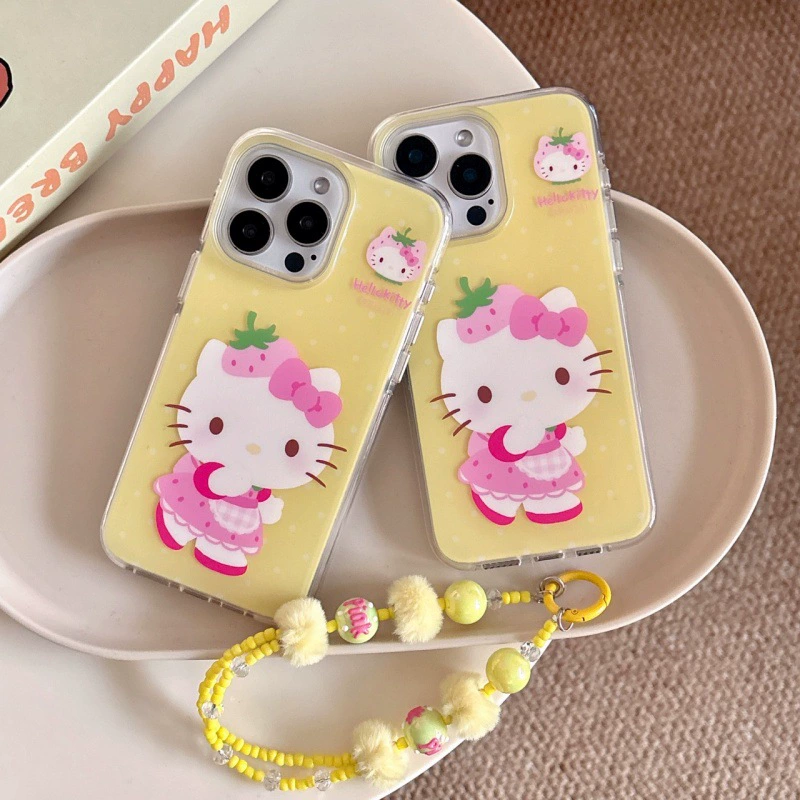 Apple, iPhone14, мультяшный милый iPhone13 Pro, клубника, iPhone16 Pro, совместимый чехол, японский и корейский, 14promax, 16