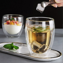 透明雙層玻璃杯家用高硼硅果汁杯加厚蛋型咖啡杯簡約杯子