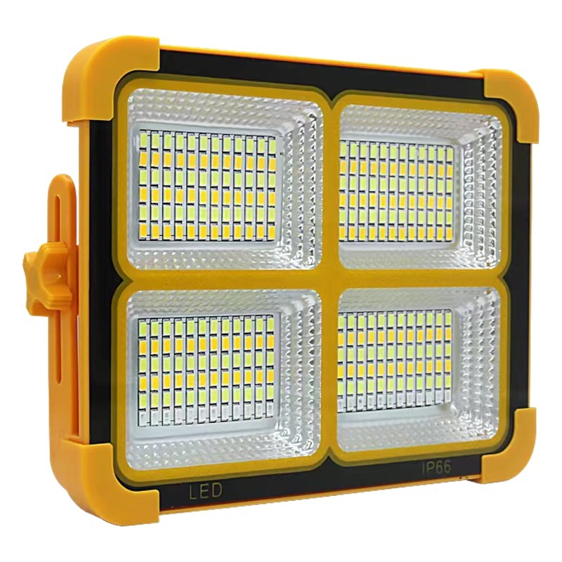 Lugar transfronterizo Iluminación LED exterior Lámpara recargable para acampar portátil solar luz fuerte fábrica de reflectores de emergencia