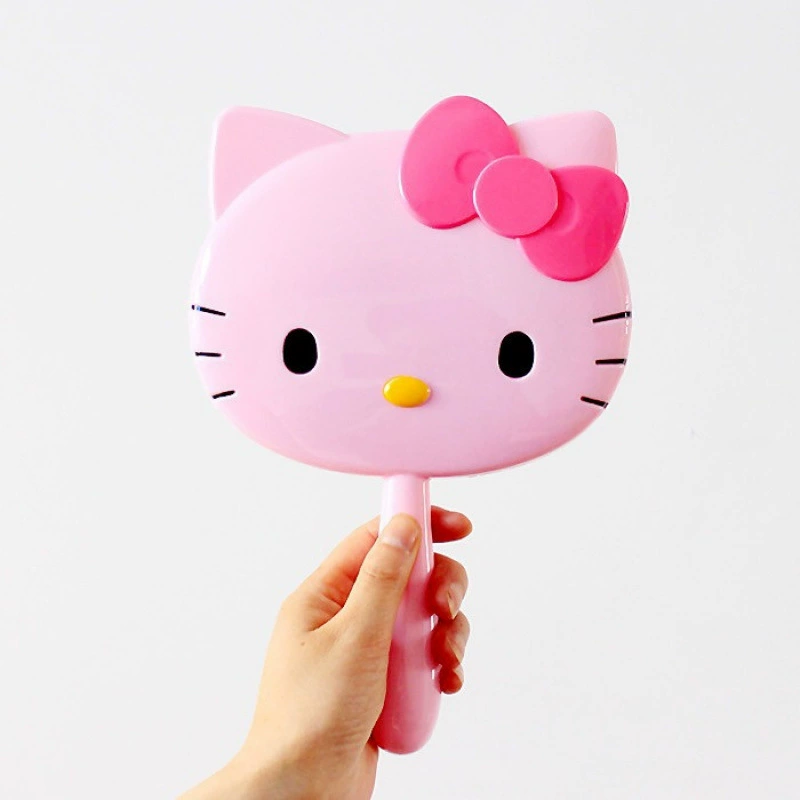 Hello kitty, handle, handheld mirror for students, DIY, diamond encrusted