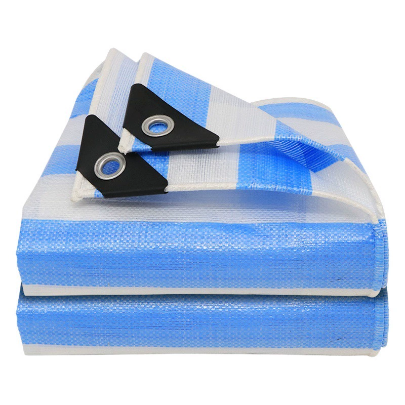 Износостойкая водонепроницаемая ткань толстая цветная полоска солнцезащитный крем пластиковая масляная ткань тканая ткань дождевая ткань синий белый брезент