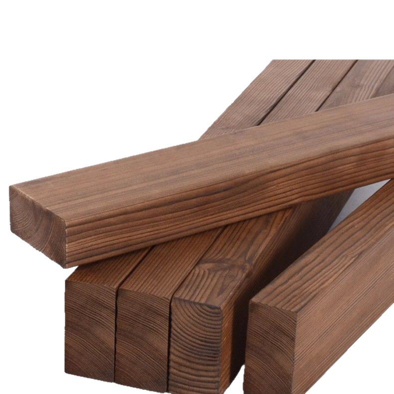 Barras de madera cuadrada carbonizada madera sólida corrosiva tablero de madera de pino barras de madera marco de madera barra plana quilla decorativa