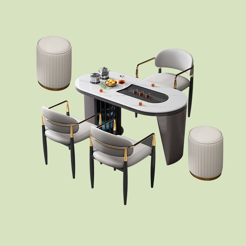 Mesa de té balcón mesa de té moderna simple tabla de roca mesa y silla de lujo ligera combinación de mesa de té de oficina en el hogar un conjunto completo
