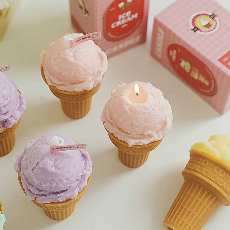 Velas de helado hechas a mano estilo creativo perfumes regalos vela atmósfera sensación de regalo mano al por mayor vela de incienso