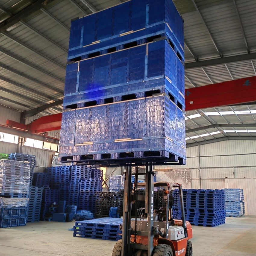 福建折叠式卡板箱 定 制 1.5米周转箱 物流箱堆垛架 堆垛箱仓储笼