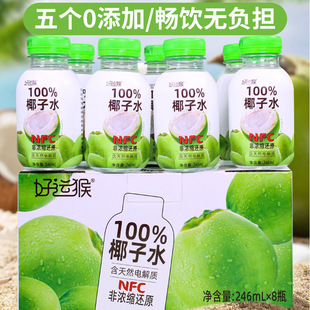 100% Coconut Water 246ml*8 Bottles 100% Beverage Nfc Wholesale Group Purchase Commercial Super Cargo Drink Good Luck Monkey