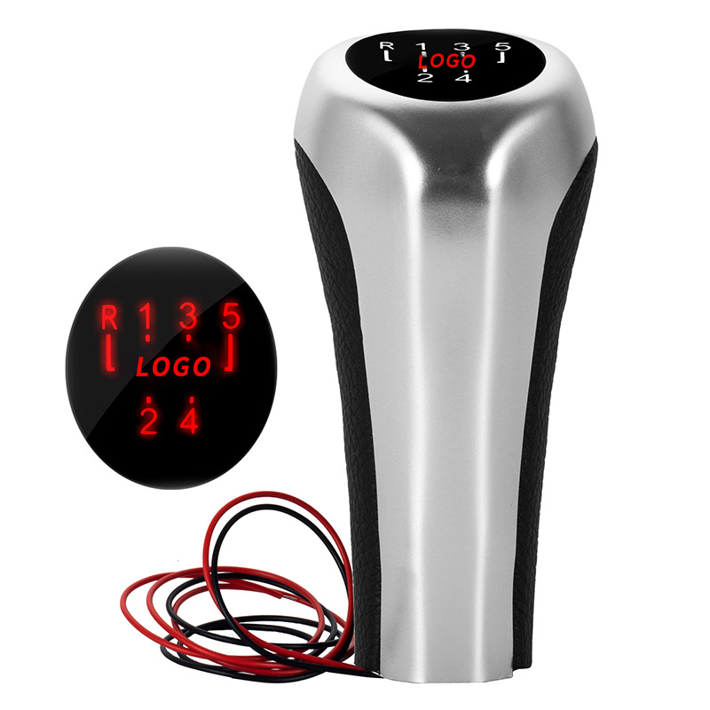 Suitable for BMW shift handball with light silver matte shift head 5/6 speed shift lever handball red light