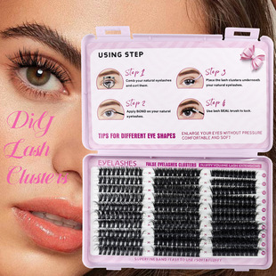 Cross-Border European and American Eyelashes Natural Female Hot Melt Hair Large Capacity Eyelash Book Self-Grafting Factory Wholesale False Eyelashes