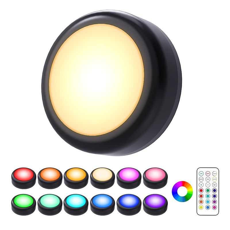 Ice Hockey Lamp with Wireless Remote Control, Rgb Multi-Color Dimming, Built-In Battery, Popular Magnetic Night Light for Display Cabinets