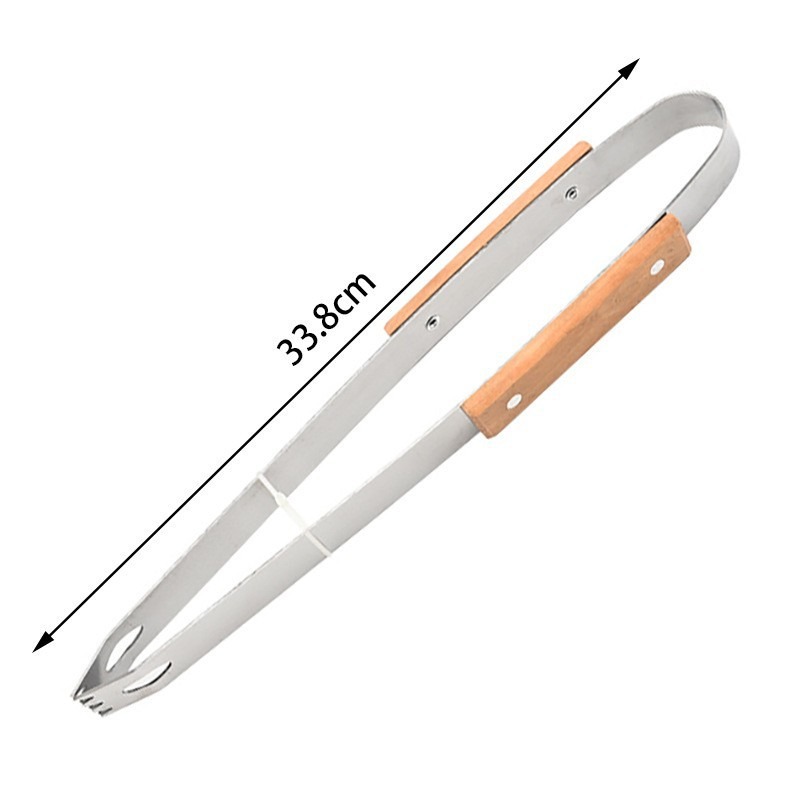 Juego de utensilios para hornear de acero inoxidable, combinación al aire libre, herramienta para barbacoa, bolsa de tela portátil portátil al por mayor, juego de barbacoa de 4 piezas