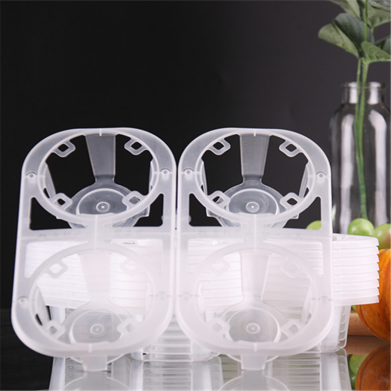 一次性透明塑料托奶茶外卖杯托塑料底座纸杯托外卖咖啡打包双杯托