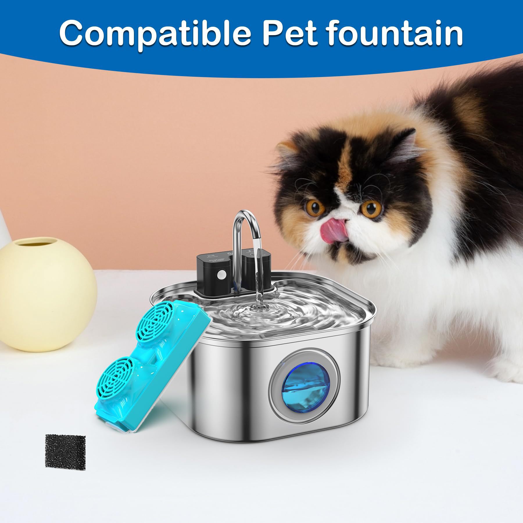 Amazon nuevo gato inteligente inducción agua potable cartucho de filtro cartucho de filtro de ala rectangular filtro de agua potable cartucho de filtro de algodón