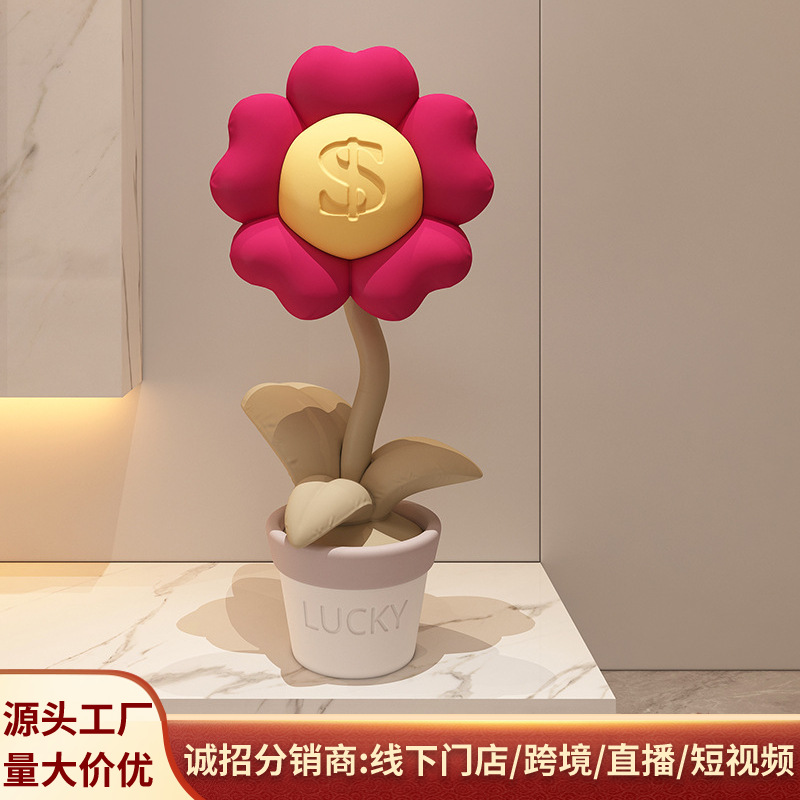 Dyed spring rich flower floor decoration living room sofa TV cabinet home decoration lucky housewarming opening gift