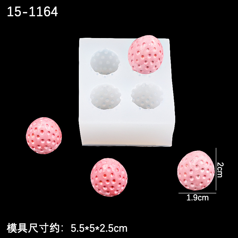 Molde de silicona de fresa tridimensional Molde de yeso