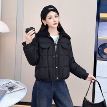 爆款女装2025秋冬新款韩版时尚百搭针织领棉衣外套女宽松显瘦棉服