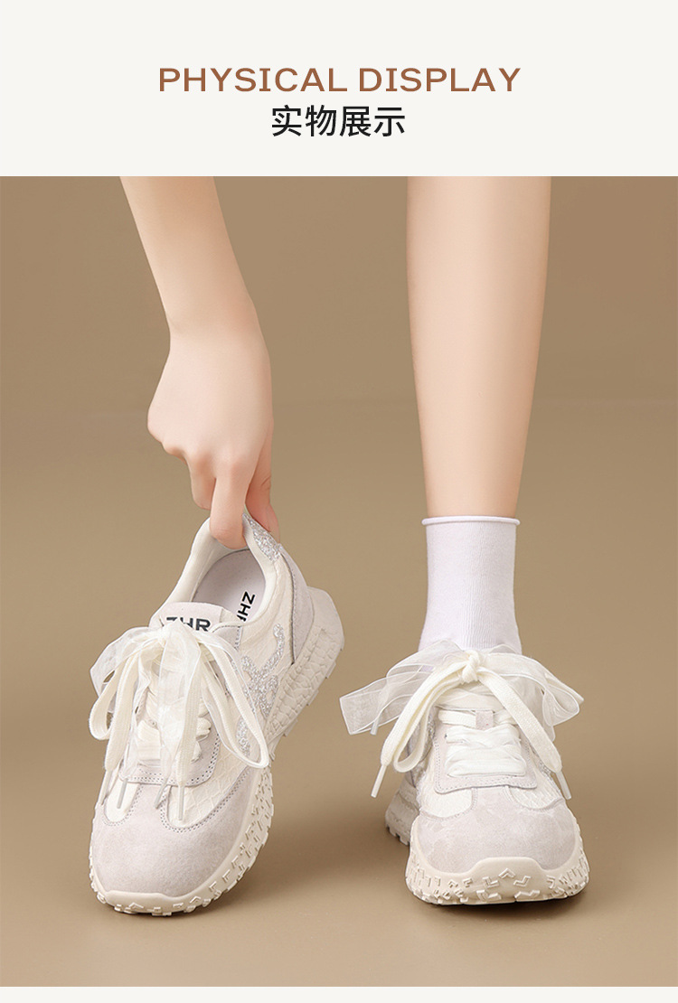 Giày sneaker nữ đế dày cổ điển mũi tròn dây buộc phong cách Đức huấn luyện — Màu hồng chi tiết 13