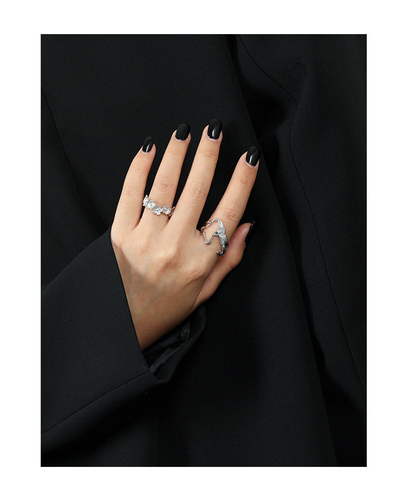 INS Style Flower Sterling Silver Plating Open Ring 1 Piece