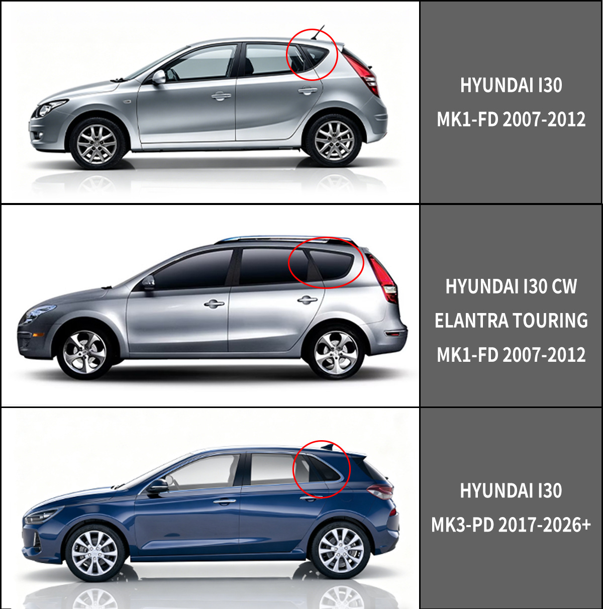 Suitable for Hyundai I30 Elantra Touring Window Visor Rain Shield