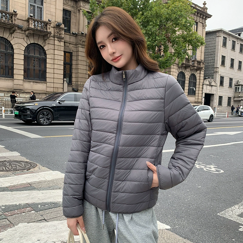 Demi-season Short Down Jacket, Lightweight Slim Fit, Nylon Shell, Polyester/Sheep Wool Fill