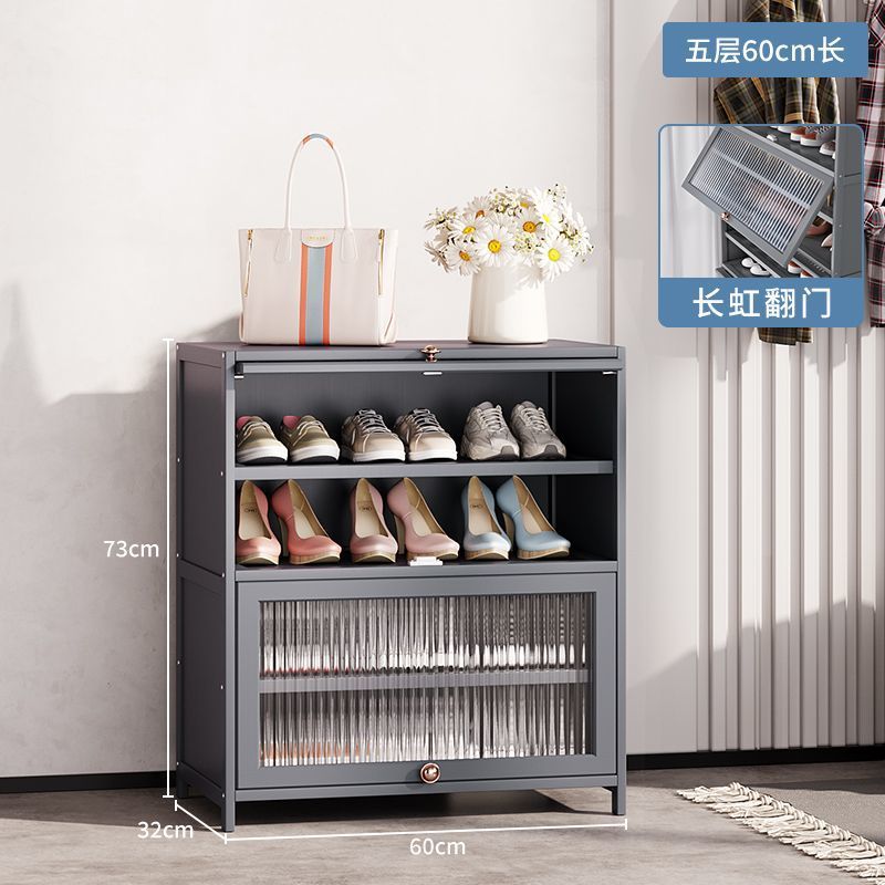 Estante de zapatos multicapa doméstico ligero a prueba de polvo armario de zapatos puerta de entrada estante multifuncional piso armario de almacenamiento de zapatos