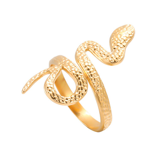 Cross-border European and American stainless steel rings for men and women, adjustable open finger rings, personalized snake-shaped niche titanium steel rings wholesale