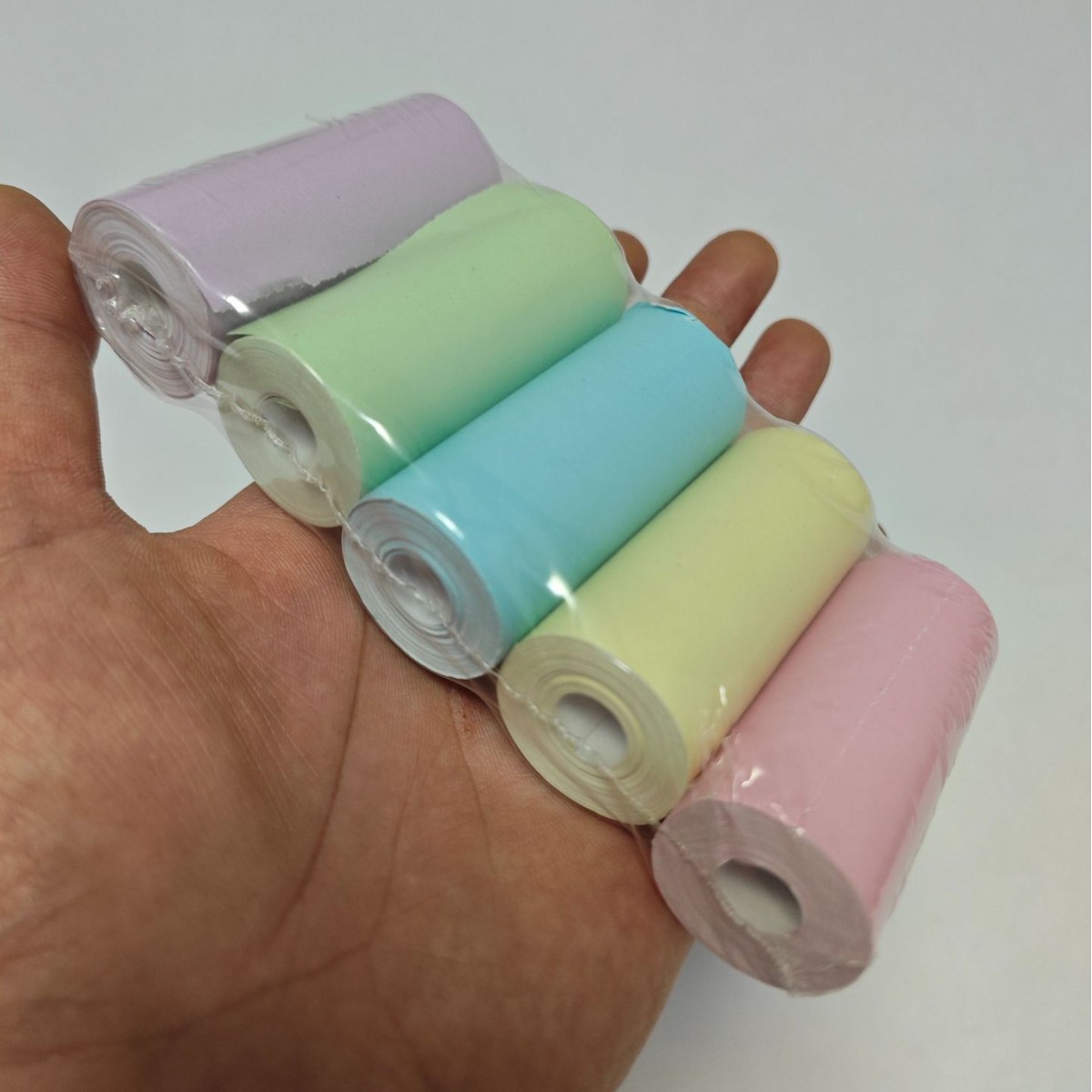 Mini impresora de papel térmico 57*25mm, etiqueta autoadhesiva, papel colorido, papel para recibos de caja registradora, papel para imprimir etiquetas