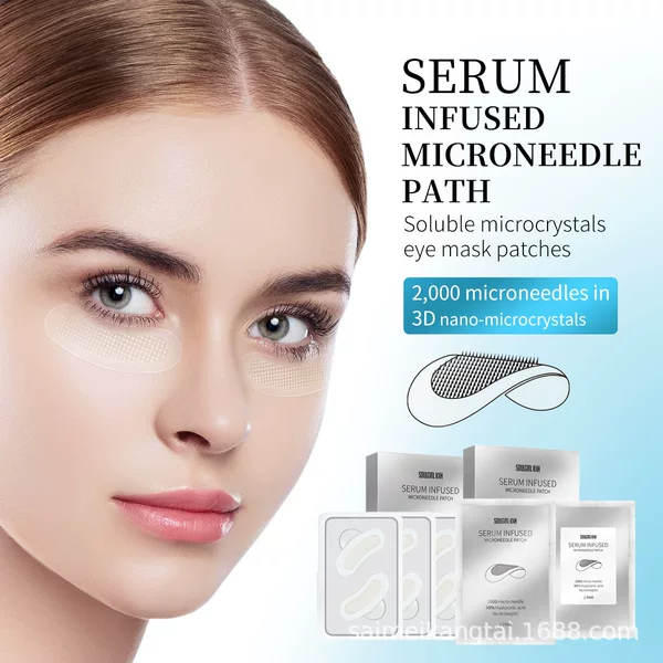 Cross-Border Micro-Needle Eye Patches to Reduce Fine Lines and Dark Circles, Hyaluronic Acid Microcrystal Eye Mask Patches, in Stock, Can Be Used with Makeup, Wholesale for Foreign Trade
