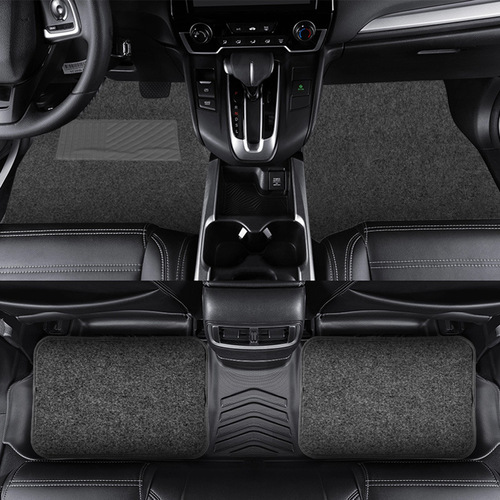 Car floor mats with embroidered logo, universal car floor mats, PVC flocked floor mats, general car silk ring floor mats