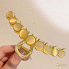 Golden hairgrip, metal advanced shark, hair accessory, crab pin, high-quality style