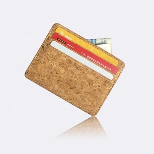Business Elite Cork Card Holder Simple Credit Card Wallet Wallet Card Holder Card Holder Pu Leather Wallet Printed Logo