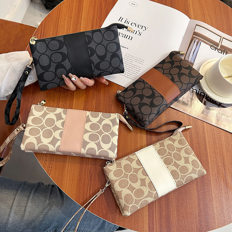 Soft Leather Printed Clutch Bag 2026 New Style Women's Fashionable Lightweight Mini Bag Multi-Functional Coin Purse Mobile Phone Bag