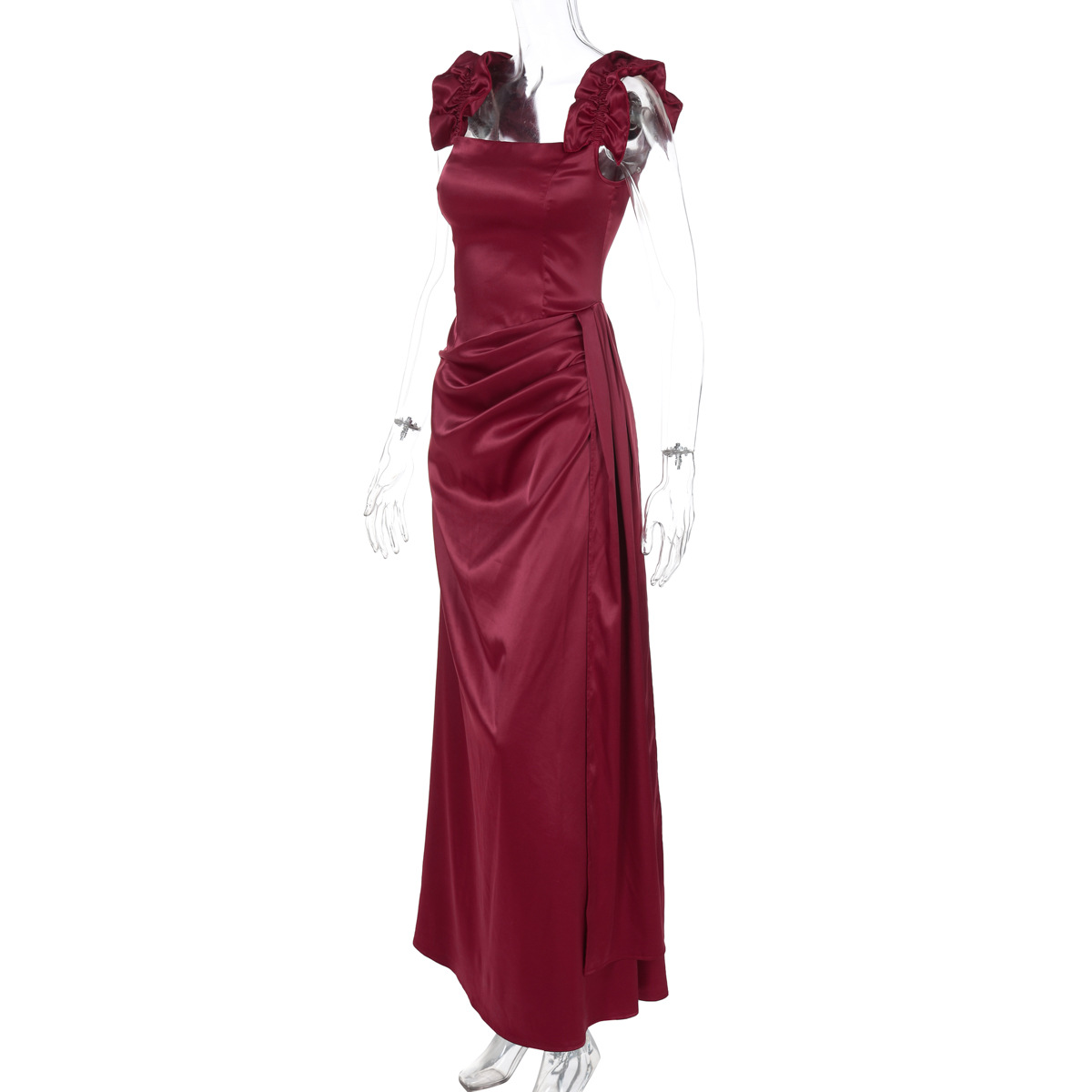 Women Clothing Spring Summer Sexy Back Lace up Waist Controlled Shoulder Strap Dress 6 Women Clothing Spring Summer Sexy Back Lace up Waist Controlled Shoulder Strap Dress
