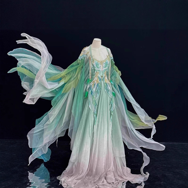 2025 New Original Han Dynasty Women's Blue Bird Mythology Series Heavy Embroider Large Sleeve Shirt and Heshi Skirt Han Dynasty Suit 2025 New Original Han Dynasty Women's Blue Bird Mythology Series Heavy Embroider Large Sleeve Shirt and Heshi Skirt Han Dynasty Suit