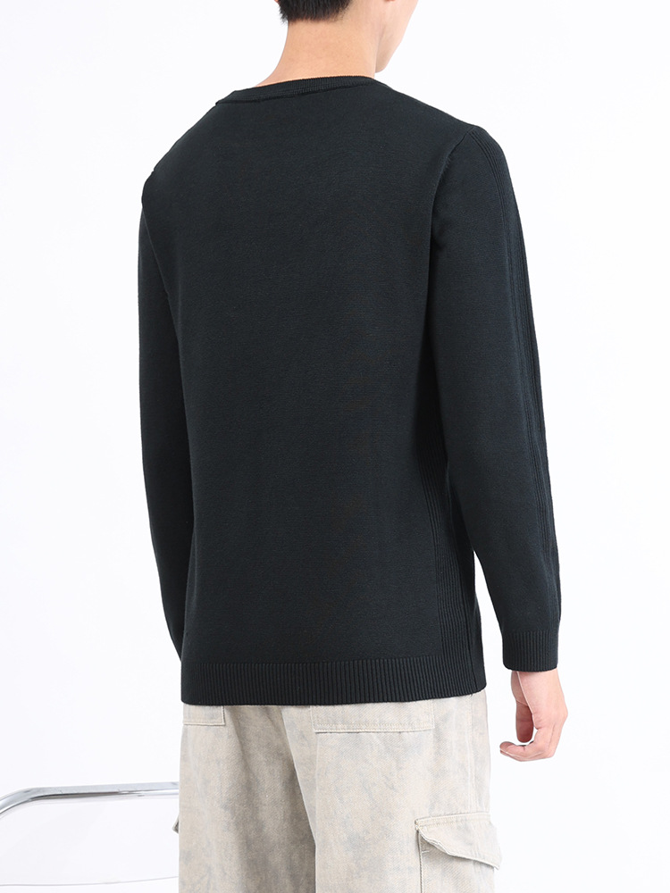 Uniqlo ropa de hombre 2024 invierno vestir suéter de hombre de alto nivel camisa de punto de cuello redondo base camisa de manga larga para hombre