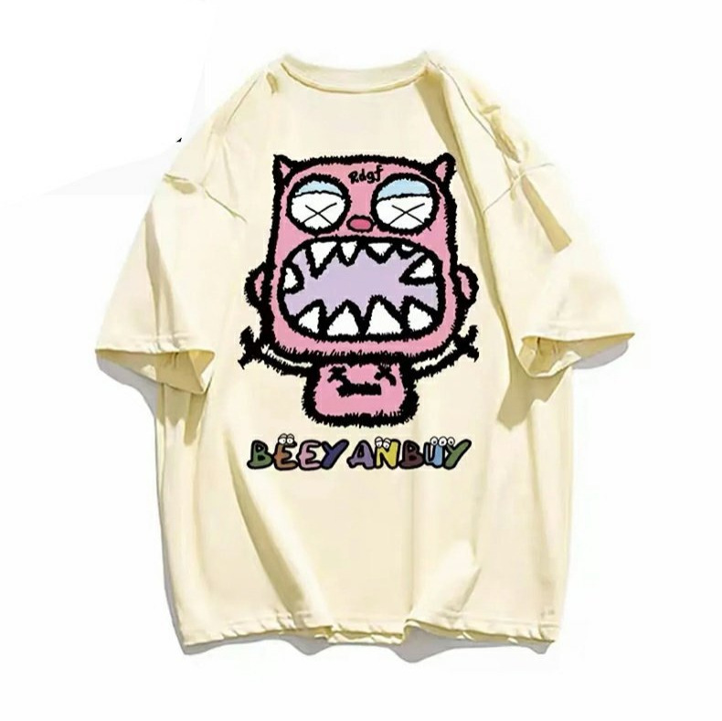American-Style Monster Short-Sleeve T-Shirt for Women, Fashionable Summer New College Style Loose Hong Kong Chic Round-Neck Half-Sleeve Top American-Style Monster Short-Sleeve T-Shirt for Women, Fashionable Summer New College Style Loose Hong Kong Chic Round-Neck Half-Sleeve Top