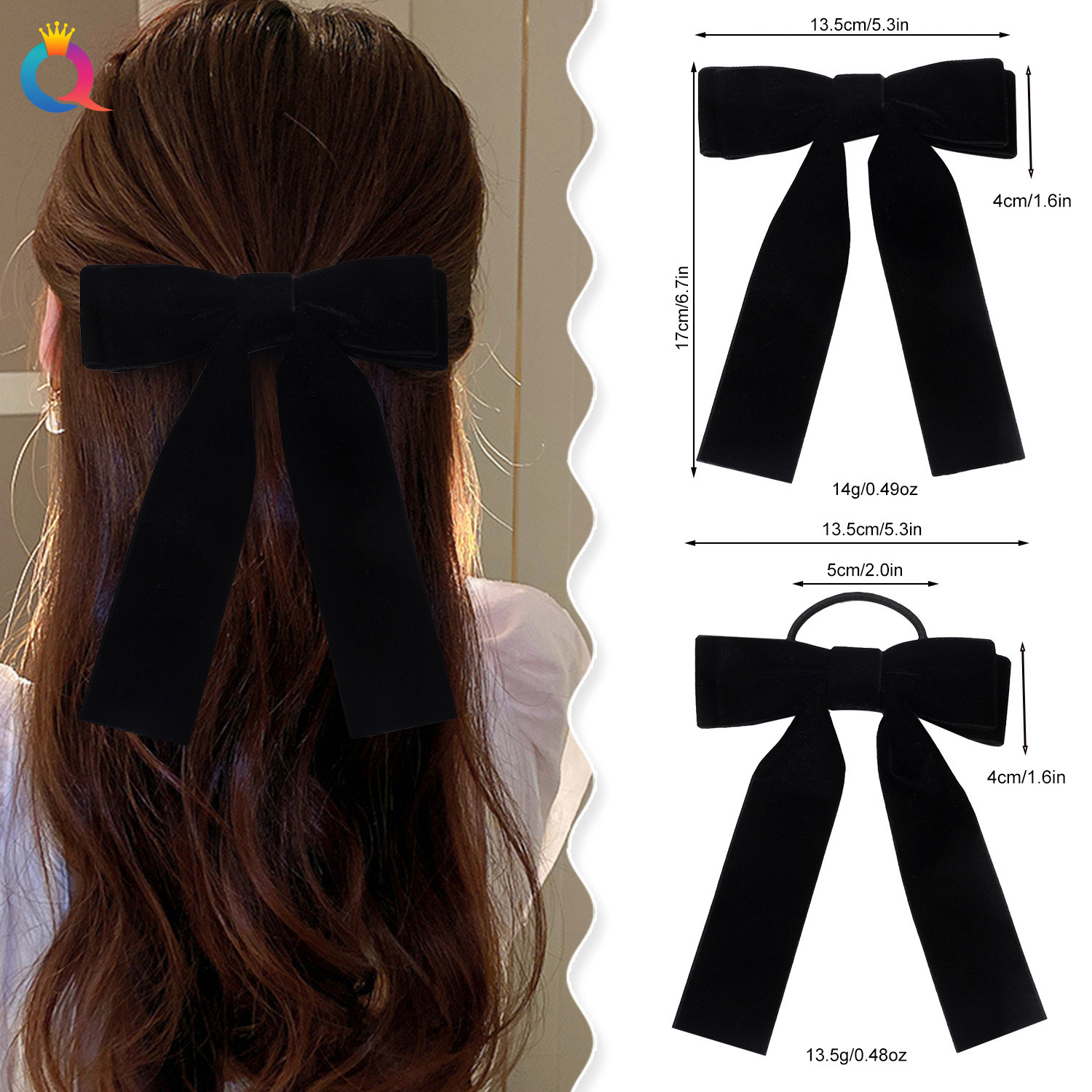 Qiyue bogen haarnadel Südkorea band stirnband samt einfache entenschnabel clip weibliche krawatte haar zubehör großhandel_voghion.com