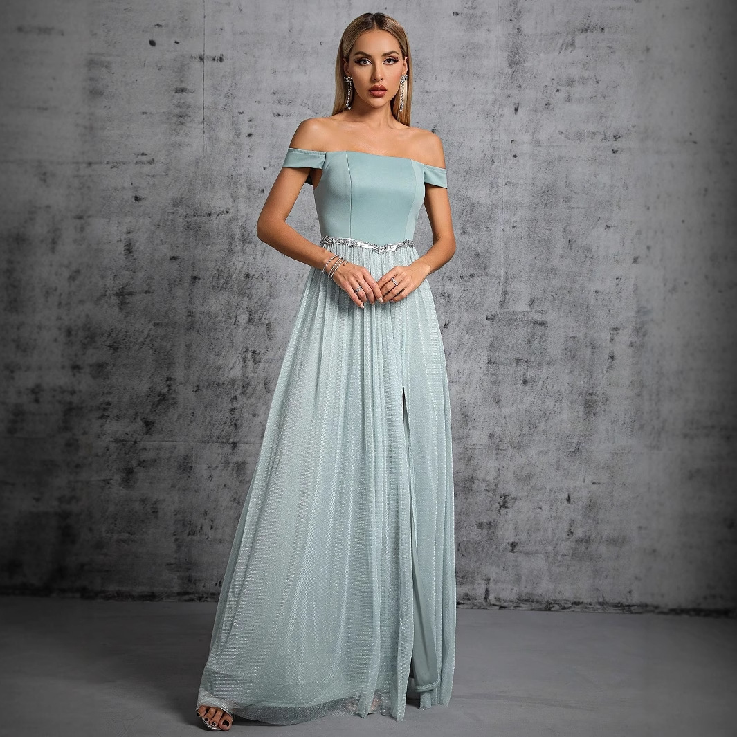 2026 nuevo vestido de baile de hombro transfronterizo europeo y americano vestido de estilo adelgazado vestido de adulto vestido de mujer image 2