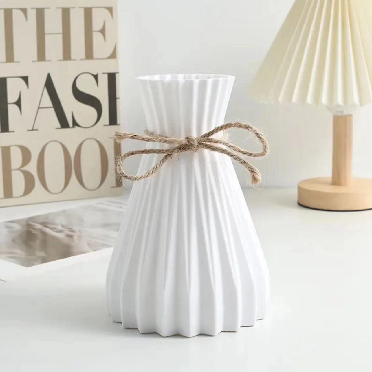 Anti-Fall Lantern Vertical Stripesd Vase Ornaments Living Room Flower Arrangement New Flower Screen Anti-Fall Exquisite Special Silver Willow Table Small