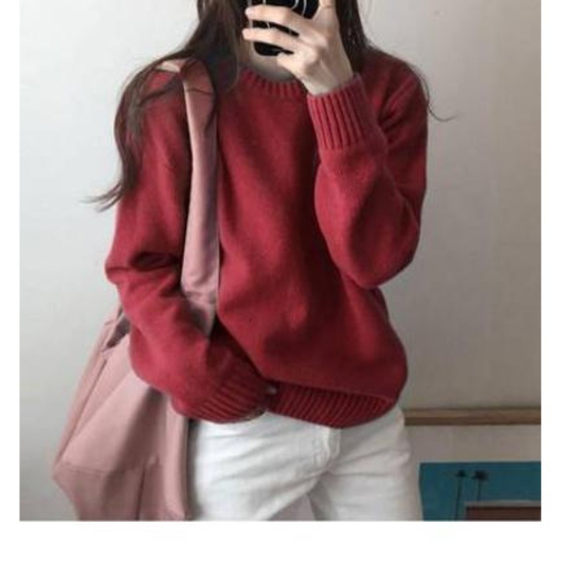 버건디/스몰/슈퍼페어리 스웨터/캐주얼/탑