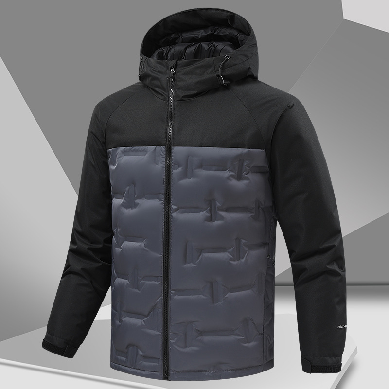 Chaqueta de pluma de marca transfronteriza ropa de hombre invierno nueva chaqueta con capuzas cálidas chaqueta de algodón a prueba de viento ropa deportiva al aire libre
