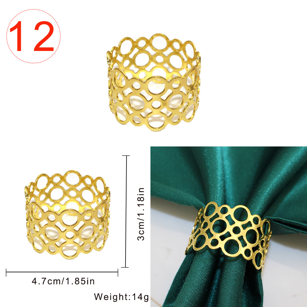 17g Weight Napkin ring Kitchen and drinking utensils 1 Piece Quantity Daily Occasion Metal Material Geometric Pattern Casual Style Casual Geometric Metal Napkin Ring 1 Piece 11