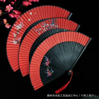扇子古风汉服女旗袍走秀小折扇中国风跳舞蹈扇古典折叠古装扇子夏